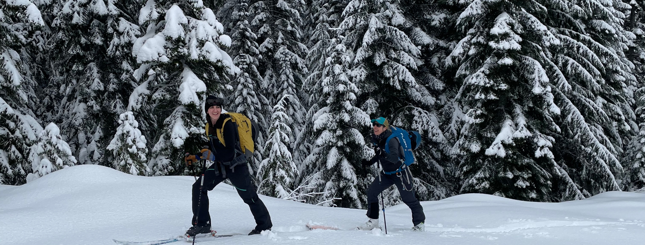 Founders of Cascade First Aid on backcountry ski tour